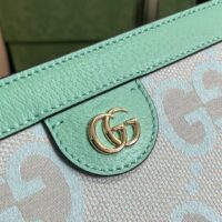 Gucci Women Ophidia Jumbo GG Small Shoulder Bag Beige Green Mint Canvas (9)