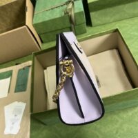 Gucci Women Ophidia Jumbo GG Small Shoulder Bag Camel Lilac Canvas Leather (1)
