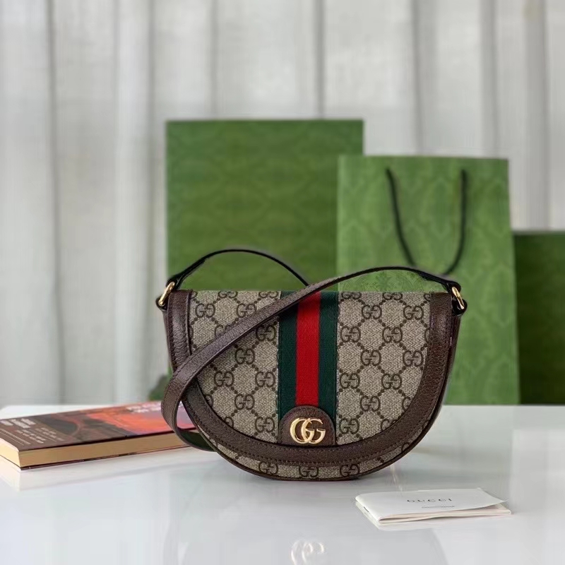 Gucci Women Ophidia Mini GG Shoulder Bag Beige Ebony GG Supreme Canvas (11)