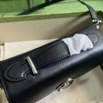 Gucci Women Petite GG Mini Shoulder Bag Black Leather Double G - Image 7