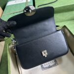 Gucci Women Petite GG Mini Shoulder Bag Black Leather Double G - Image 5