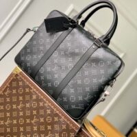 Louis Vuitton LV Men Porte-Documents Voyage PM Monogram Eclipse Coated Canvas (12)