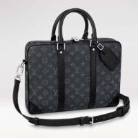 Louis Vuitton LV Men Porte-Documents Voyage PM Monogram Eclipse Coated Canvas (12)