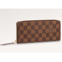 Louis Vuitton LV Unisex Clémence Wallet Brown Pink Damier Ebene Coated Canvas (1)