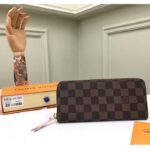 Louis Vuitton LV Unisex Clémence Wallet Brown Pink Damier Ebene Coated Canvas - immagine 2