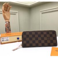 Louis Vuitton LV Unisex Clémence Wallet Brown Pink Damier Ebene Coated Canvas (1)