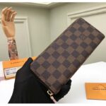 Louis Vuitton LV Unisex Clémence Wallet Brown Pink Damier Ebene Coated Canvas - immagine 5