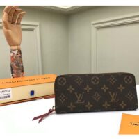 Louis Vuitton LV Unisex Clémence Wallet Brown Red Damier Ebene Coated Canvas (5)
