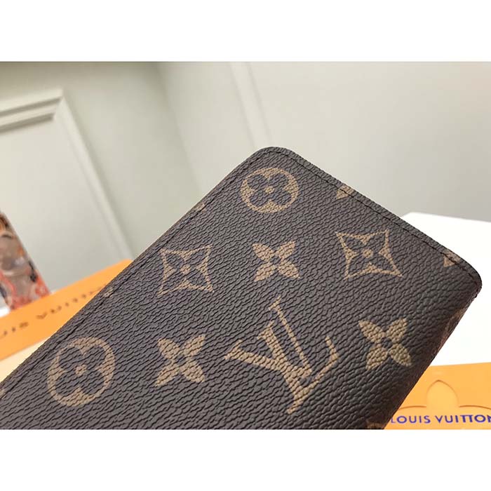 Louis Vuitton LV Unisex Clémence Wallet Brown Red Damier Ebene Coated Canvas (3)