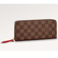 Louis Vuitton LV Unisex Clémence Wallet Brown Red Damier Ebene Coated Canvas (5)