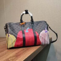 Louis Vuitton LV Unisex LV x YK Keepall 55 Monogram Coated Canvas Colorful Pumpkin Print (1)