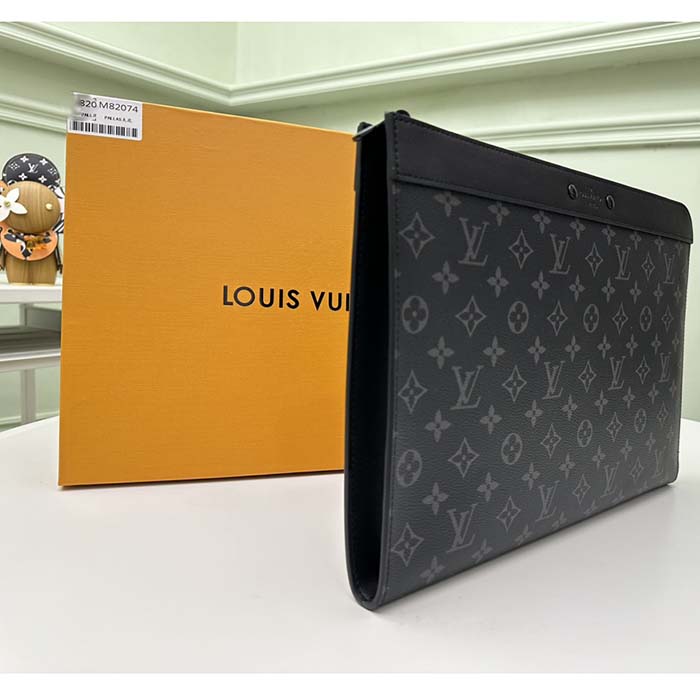 Louis Vuitton LV Unisex Pochette Jour Monogram Eclipse Coated Canvas Cowhide Leather (2)
