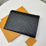 Louis Vuitton LV Unisex Pochette Jour Monogram Eclipse Coated Canvas Cowhide Leather – Image 3