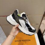 Louis Vuitton LV Unisex Run 55 Sneaker White Mix Materials Lifted Rubber Outsole - Image 5