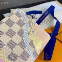 Louis Vuitton LV Unisex Zippy Wallet Damier Azur Coated Canvas Cowhide Leather (5)