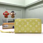 Louis Vuitton LV Unisex Zippy Wallet Yellow Monogram Empreinte Embossed Supple Grained Cowhide – Image 3