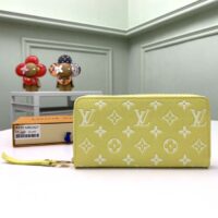 Louis Vuitton LV Unisex Zippy Wallet Yellow Monogram Empreinte Embossed Supple Grained Cowhide (1)