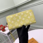 Louis Vuitton LV Unisex Zippy Wallet Yellow Monogram Empreinte Embossed Supple Grained Cowhide – Image 7
