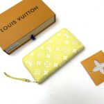 Louis Vuitton LV Unisex Zippy Wallet Yellow Monogram Empreinte Embossed Supple Grained Cowhide – Image 5