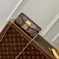 Louis Vuitton LV Women Bitsy Pouch Brown Monogram Flower Canvas (2)