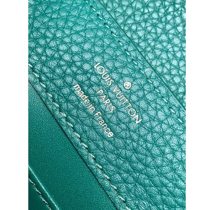 Louis Vuitton LV Women Capucines Mini Handbag Emerald Green Mint Taurillon (10)