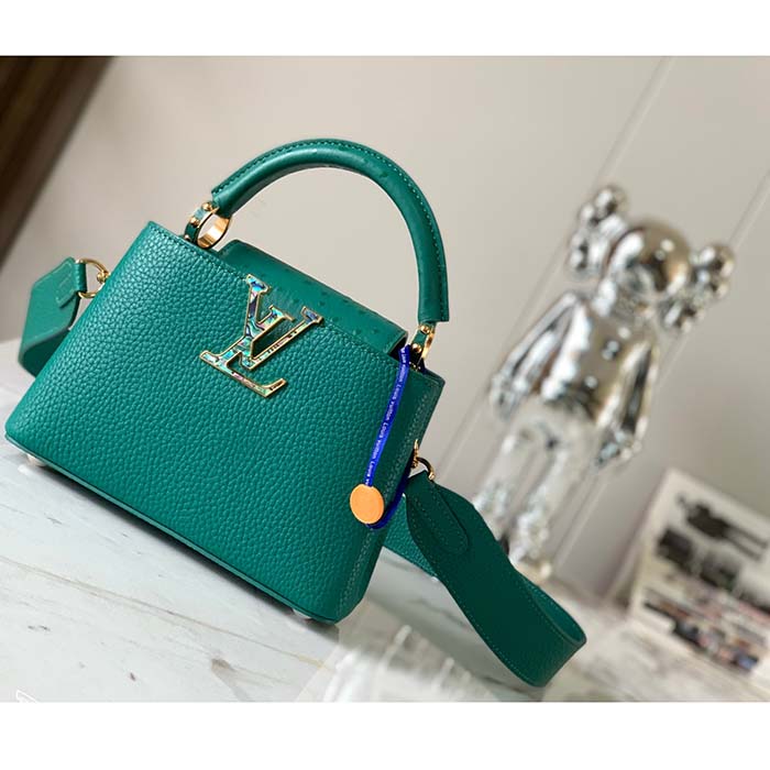 Louis Vuitton LV Women Capucines Mini Handbag Emerald Green Mint Taurillon (2)