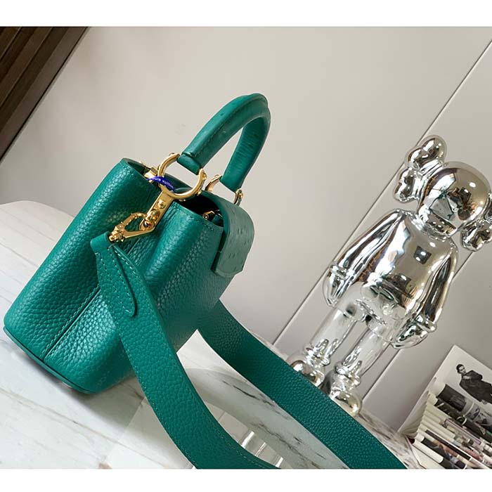 Louis Vuitton LV Women Capucines Mini Handbag Emerald Green Mint Taurillon (3)