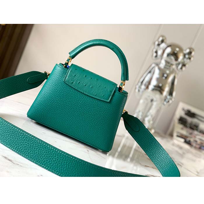 Louis Vuitton LV Women Capucines Mini Handbag Emerald Green Mint Taurillon (4)