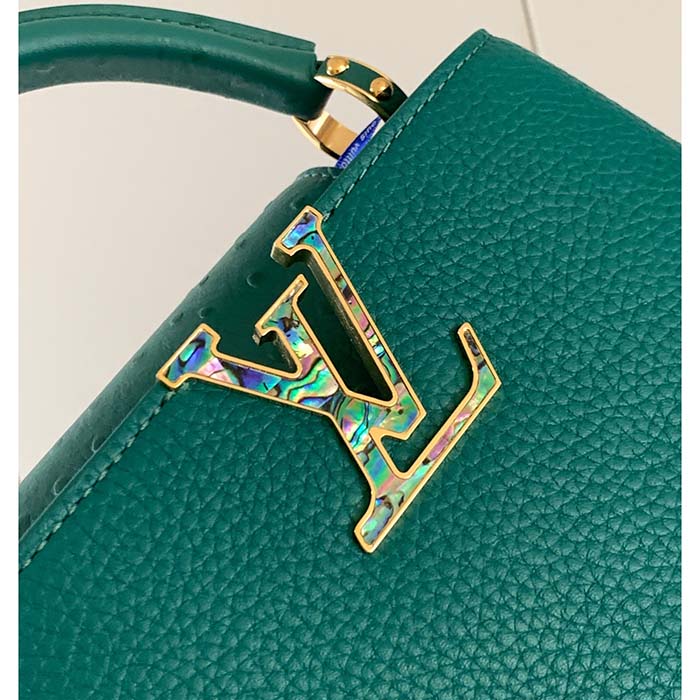 Louis Vuitton LV Women Capucines Mini Handbag Emerald Green Mint Taurillon (6)