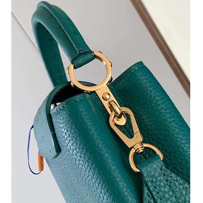 Louis Vuitton LV Women Capucines Mini Handbag Emerald Green Mint Taurillon (7)