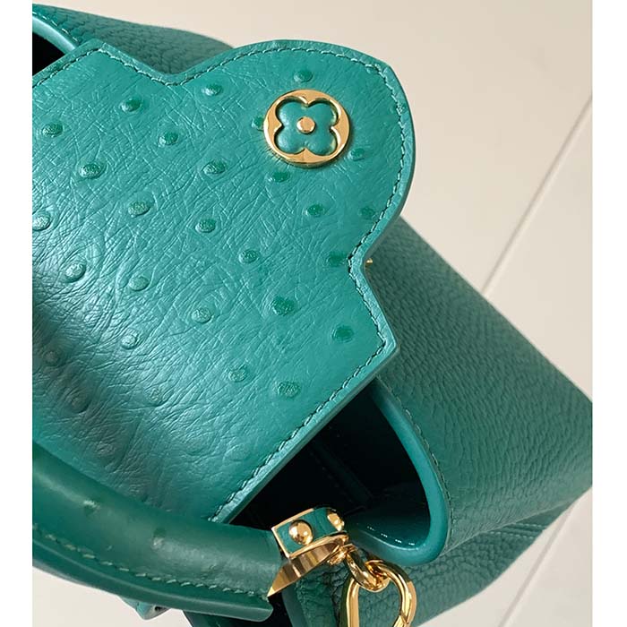 Louis Vuitton LV Women Capucines Mini Handbag Emerald Green Mint Taurillon (8)