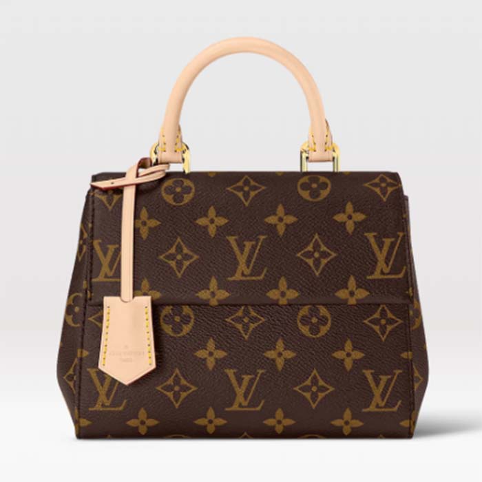 Louis Vuitton LV Women Cluny Mini Handbag Monogram Coated Canvas Cowhide Leather