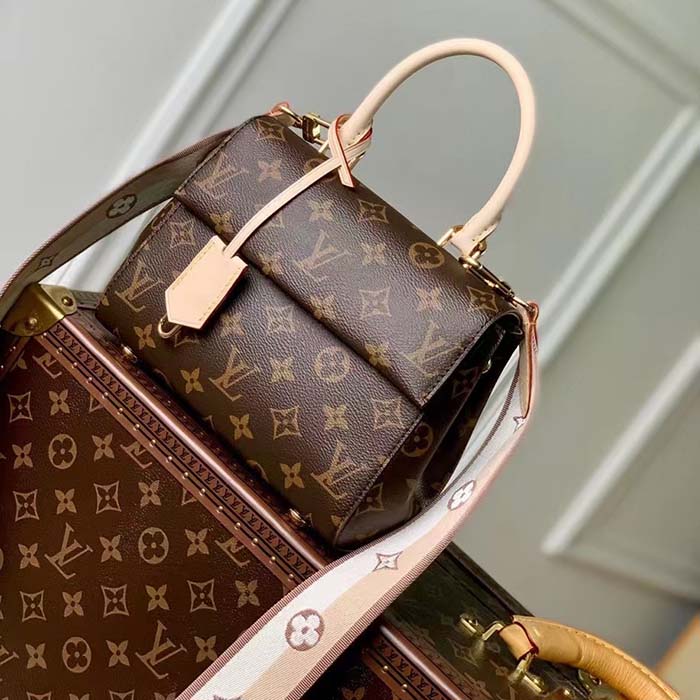Louis Vuitton LV Women Cluny Mini Handbag Monogram Coated Canvas Cowhide Leather (2)