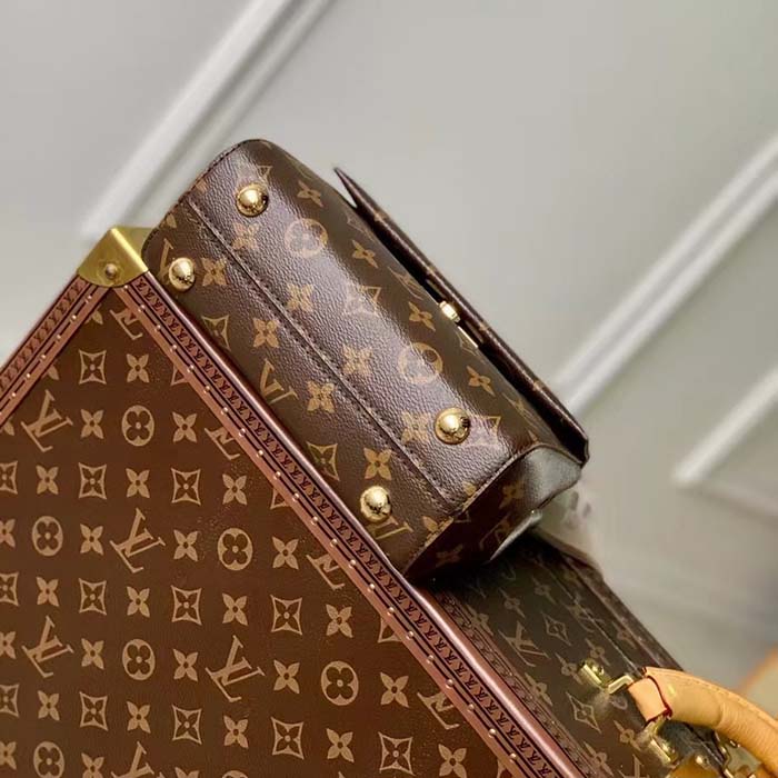 Louis Vuitton LV Women Cluny Mini Handbag Monogram Coated Canvas Cowhide Leather (5)