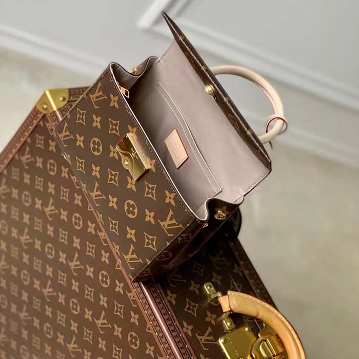 Louis Vuitton LV Women Cluny Mini Handbag Monogram Coated Canvas Cowhide Leather (8)