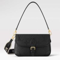 Louis Vuitton LV Women Diane Black Embossed Supple Grained Cowhide Leather (6)