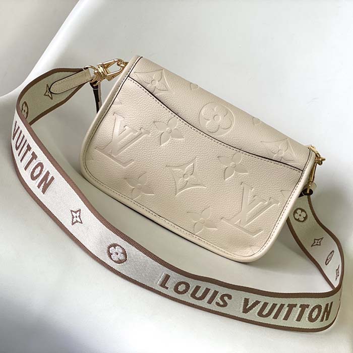 Louis Vuitton LV Women Diane Crème Beige Embossed Supple Grained Cowhide Leather (10)