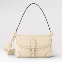 Louis Vuitton LV Women Diane Crème Beige Embossed Supple Grained Cowhide Leather (4)