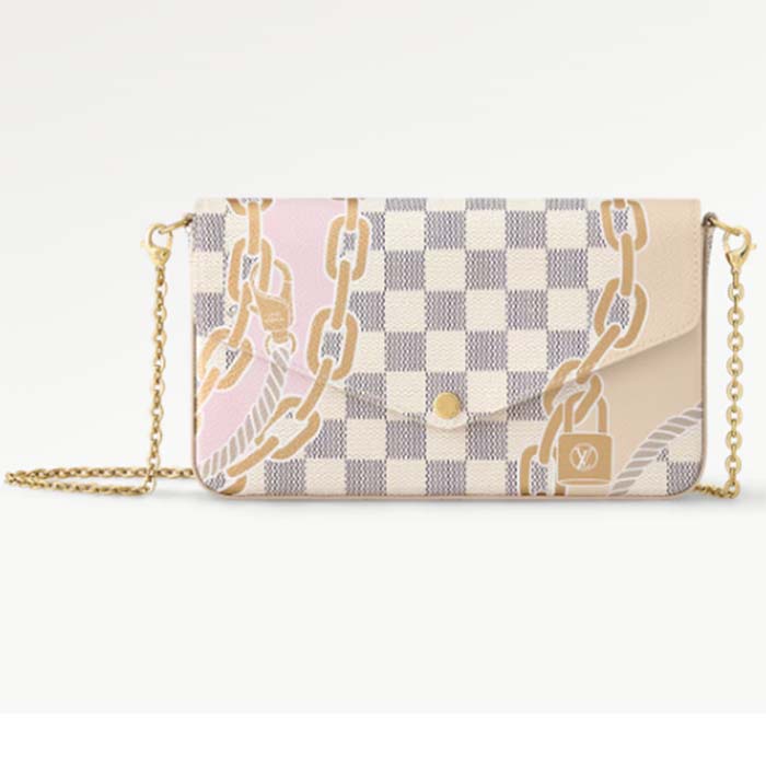 Louis Vuitton LV Women Félicie Pochette Damier Azur Coated Canvas Cotton