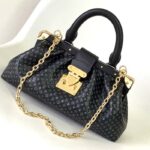 Louis Vuitton LV Women Monogram Clutch Black Calfskin Leather S-Lock - Image 2