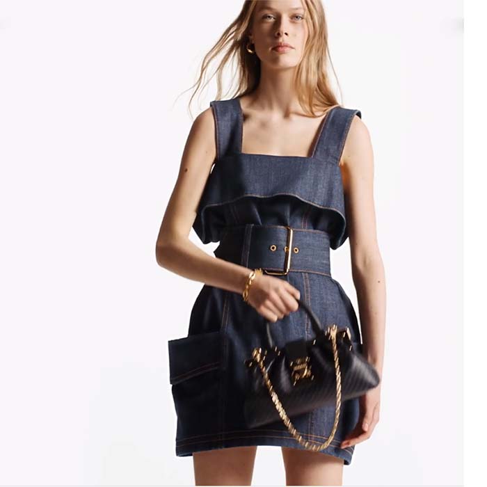 Louis Vuitton LV Women Monogram Clutch Black Calfskin Leather S-Lock (4)