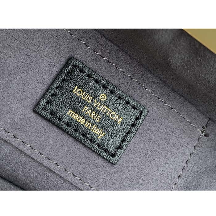 Louis Vuitton LV Women Monogram Clutch Black Calfskin Leather S-Lock (9)