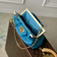 Louis Vuitton LV Women Monogram Clutch Blue Calfskin Leather S-Lock (2)