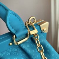 Louis Vuitton LV Women Monogram Clutch Blue Calfskin Leather S-Lock (2)