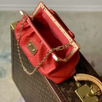 Louis Vuitton LV Women Monogram Clutch Red Calfskin Leather S-Lock (2)
