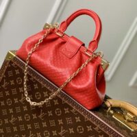 Louis Vuitton LV Women Monogram Clutch Red Calfskin Leather S-Lock (2)