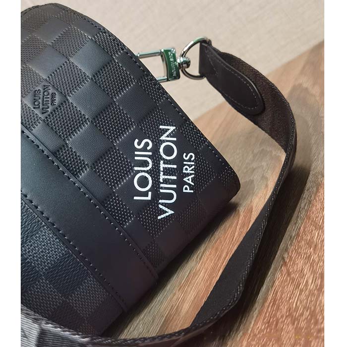 Louis Vuitton Unisex City Keepall Bag Black Graphite Damier Infini Cowhide Leather Damier Coated Canvas (11)