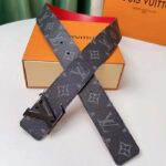 Louis Vuitton Unisex LV Initiales 40MM Reversible Belt Monogram Eclipse Canvas Front - Image 5