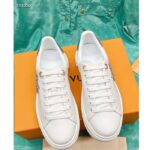 Louis Vuitton Unisex LV Time Out Sneaker Silver Calf Leather Strass Monogram Flowers – Image 3