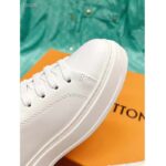 Louis Vuitton Unisex LV Time Out Sneaker Silver Calf Leather Strass Monogram Flowers – Image 9
